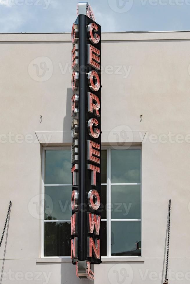 georgetown ny neon tecken i Washington dc foto