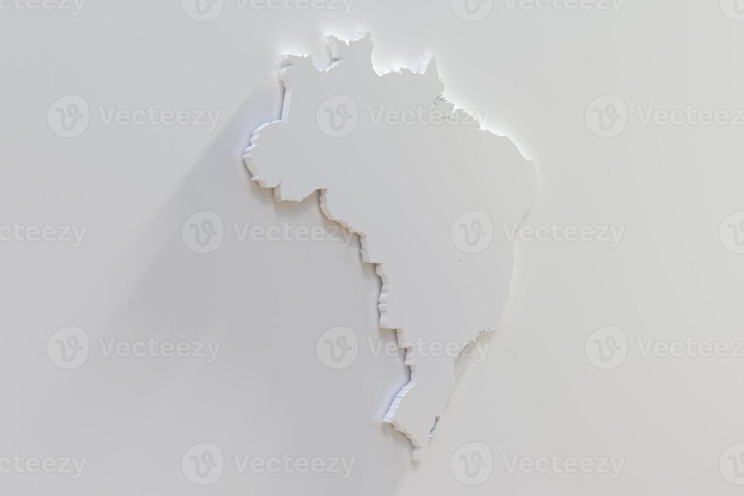 strängsprutad Karta av Brasilien 3d framställa foto