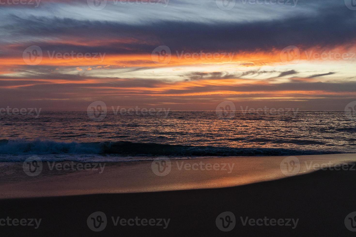 pacific hav strand solnedgång i todos santos baja kalifornien mexico foto