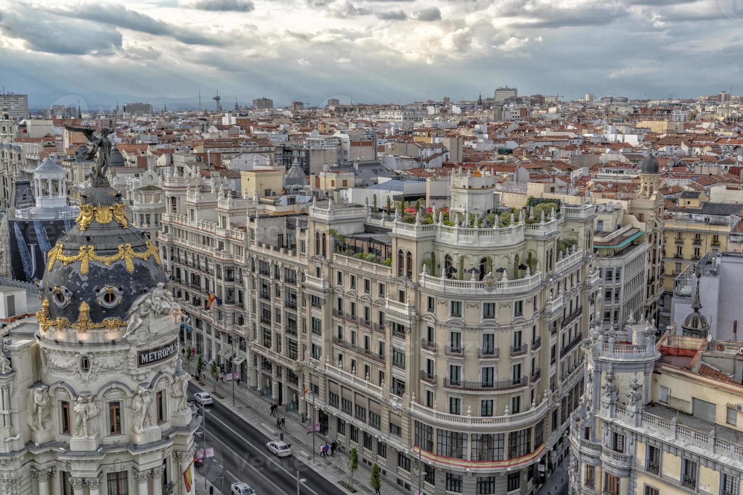 madrid Spanien antenn panorama stadsbild foto