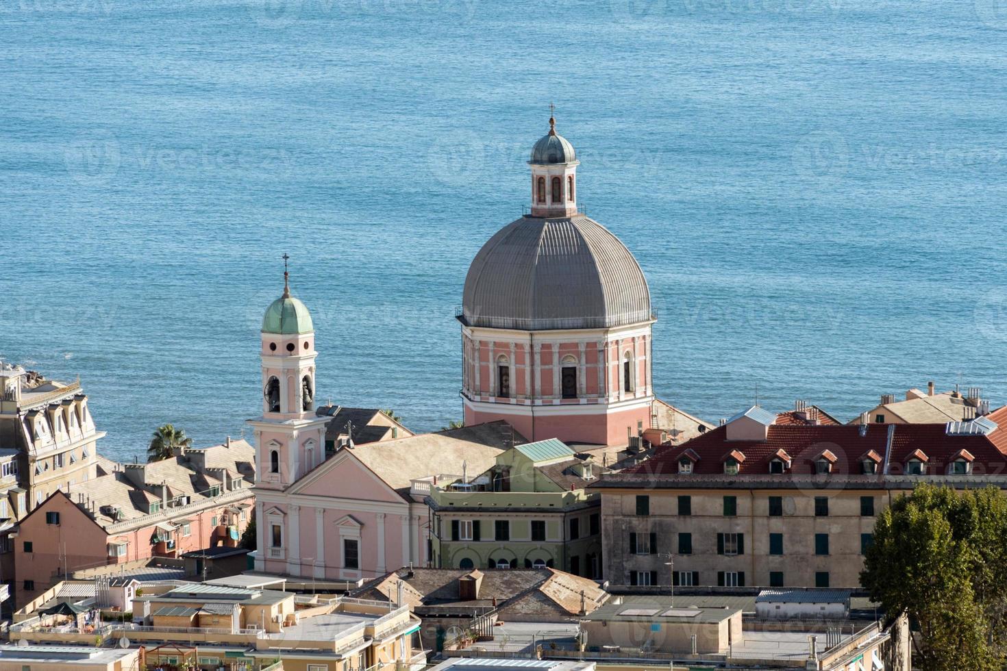 genua pegli distrikt antenn se panorama landskap stadsbild foto