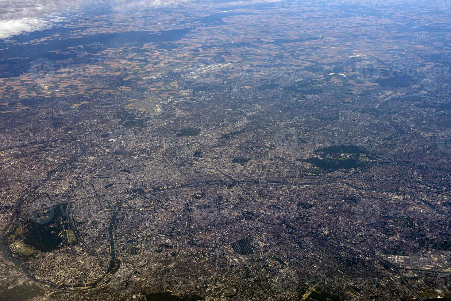 gatwick London antenn se panorama från flygplan foto