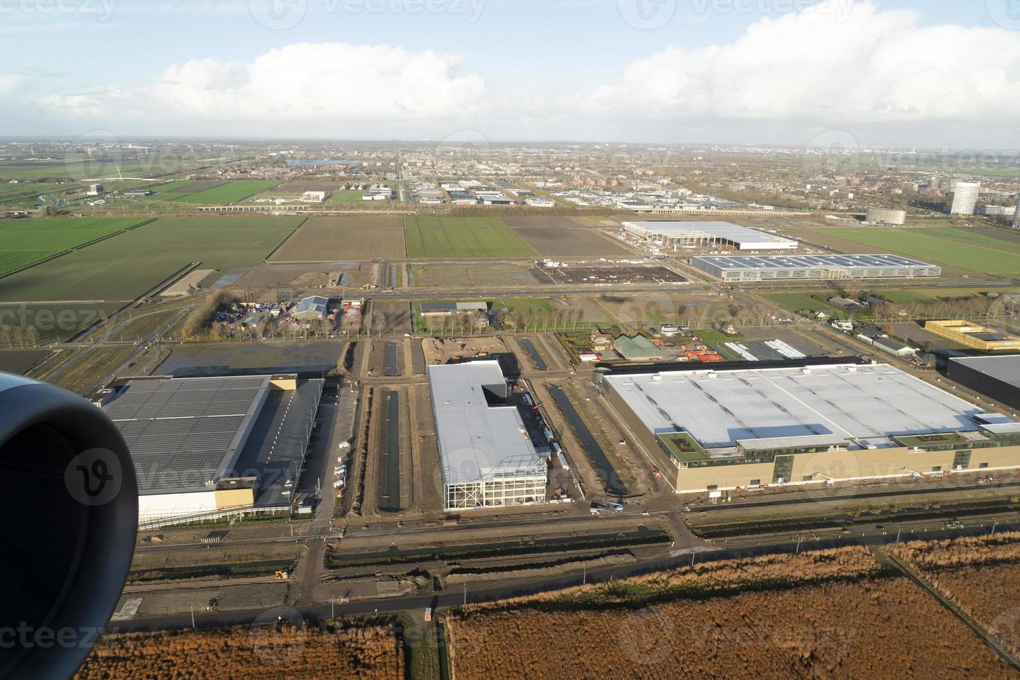 amsterdam hamn kanaler vägar antenn se panorama foto