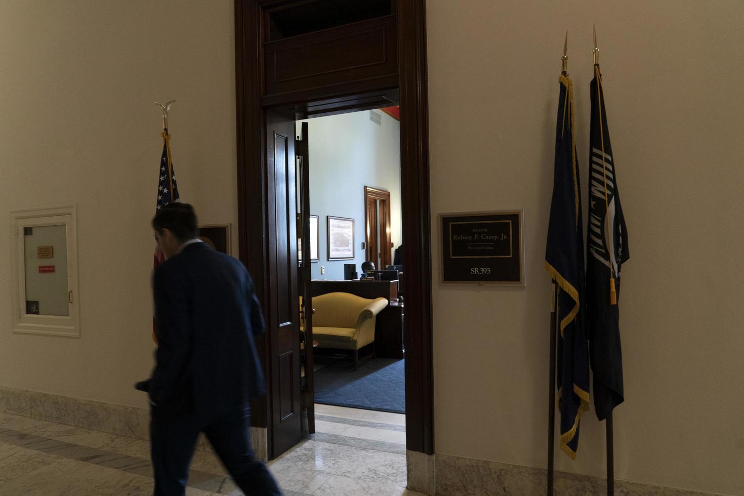 Washington dc, USA - april 29 2019 - interiör av russel senat bulding - senator rum foto