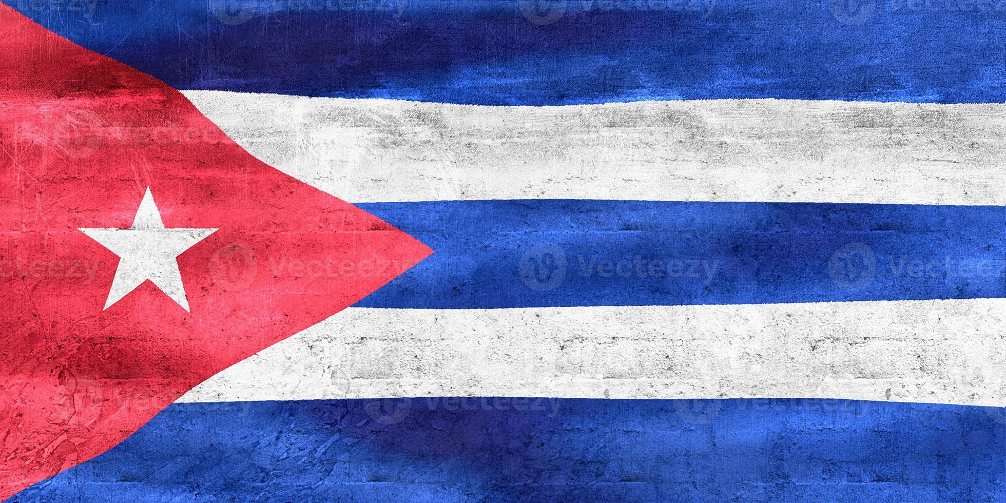 Kubas flagga - realistiskt viftande tygflagga foto