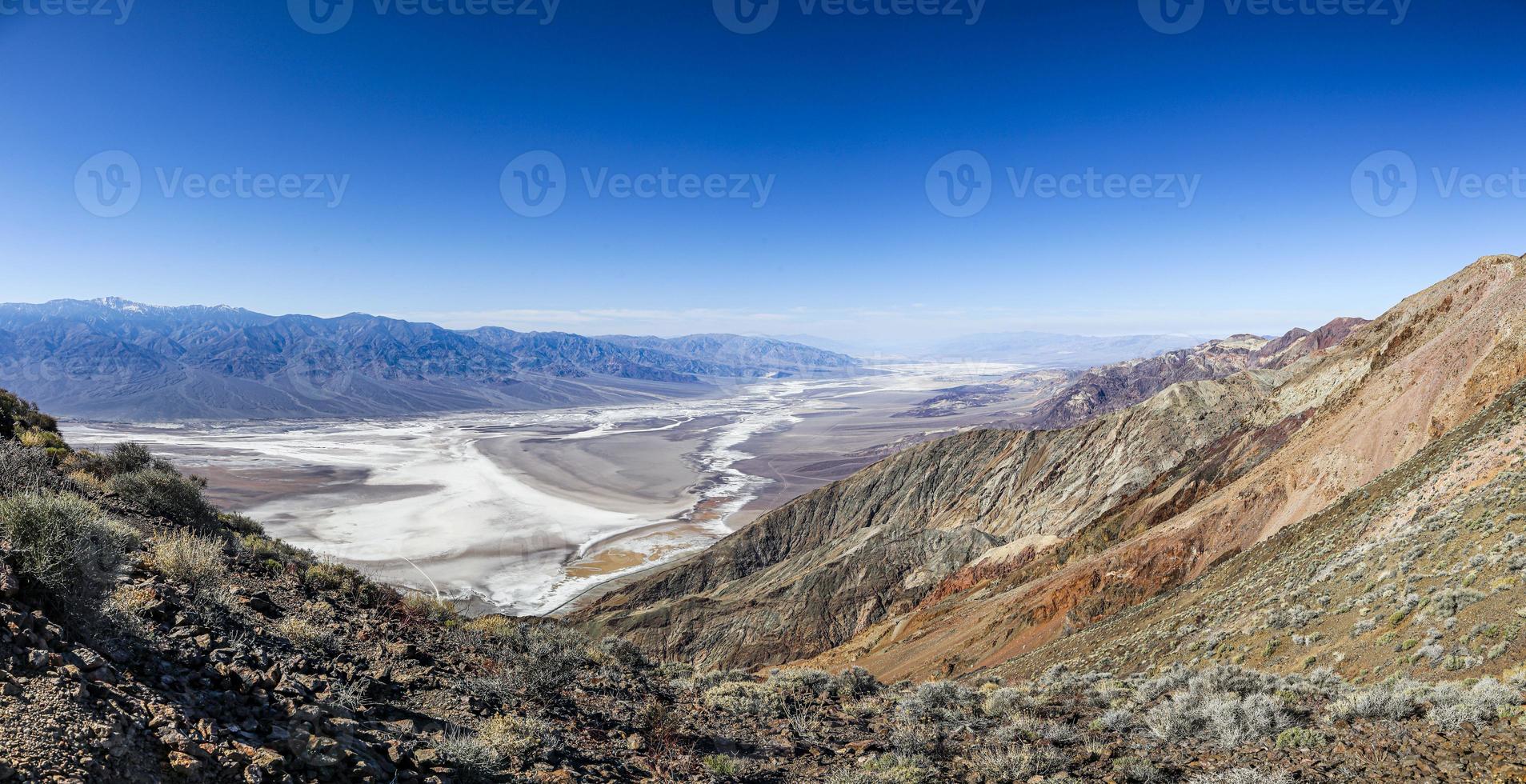 panorama- bild över död dal från dantes synpunkt i vinter- foto