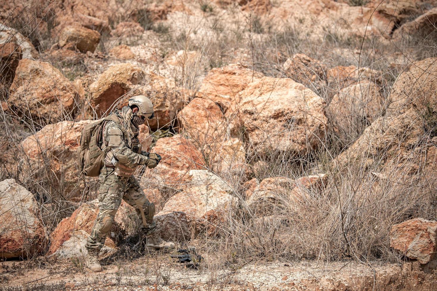 soldater av särskild krafter på krig på de öknen, thailand människor, armén soldat foto