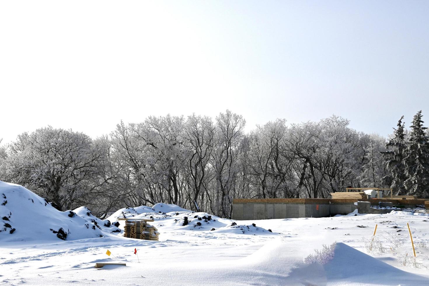 byggnad en hus på en vinter- dag foto