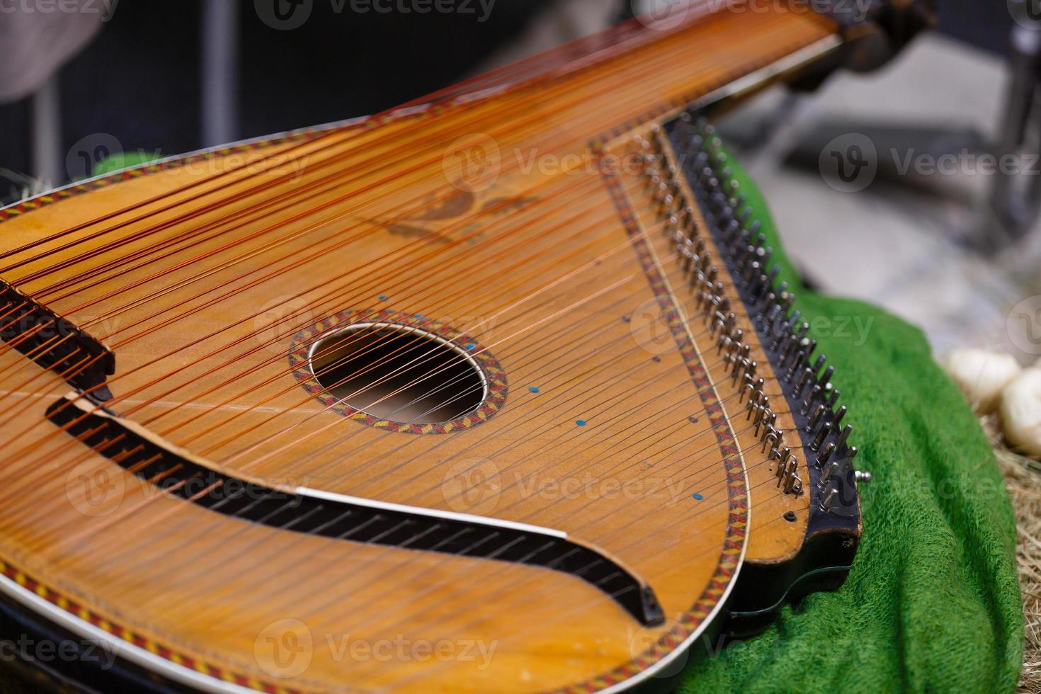 bandura stänga upp, ukrainska musikalisk instrument foto