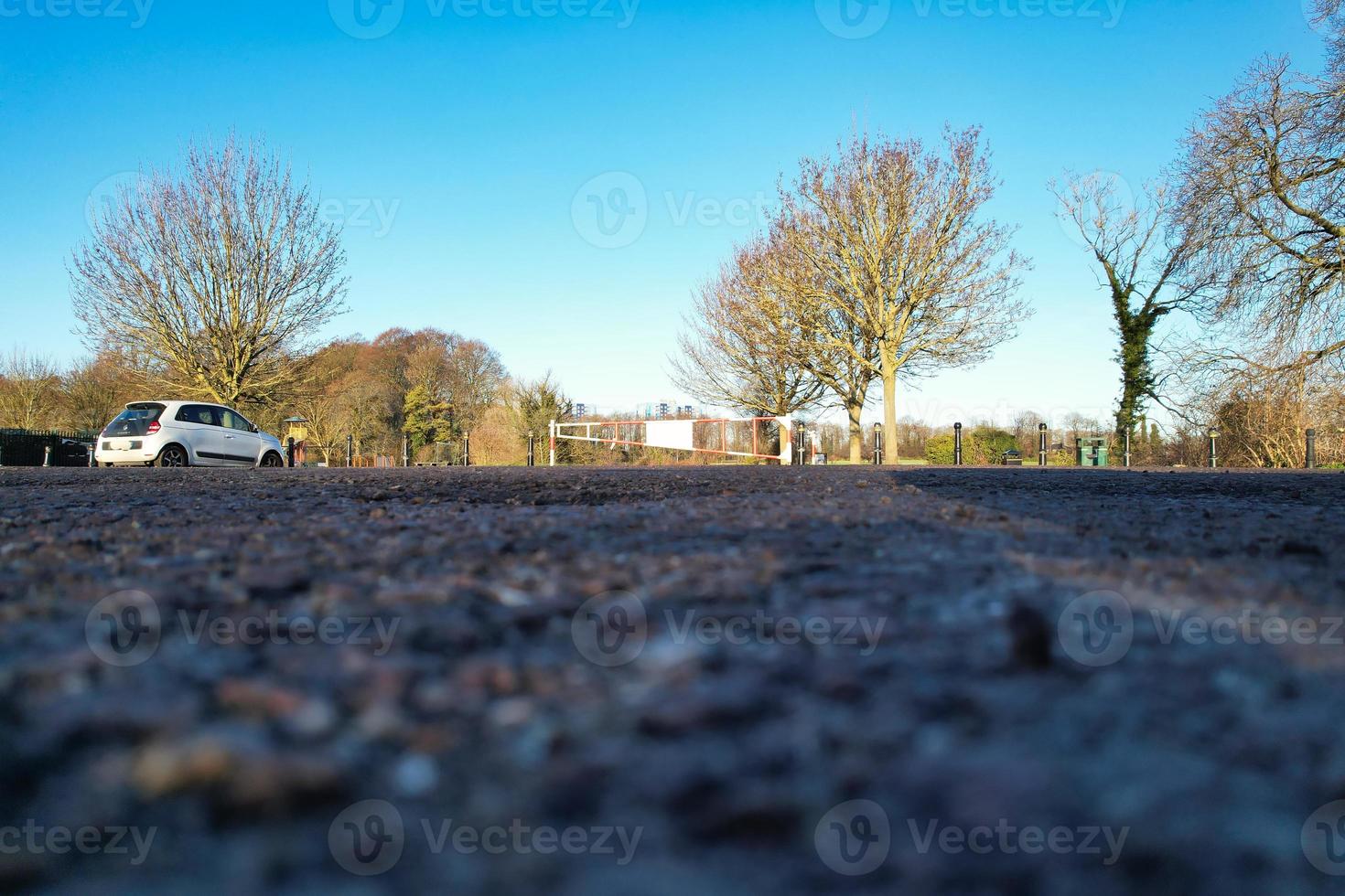 skön antenn se av stad luton stad av England bara innan solnedgång foto