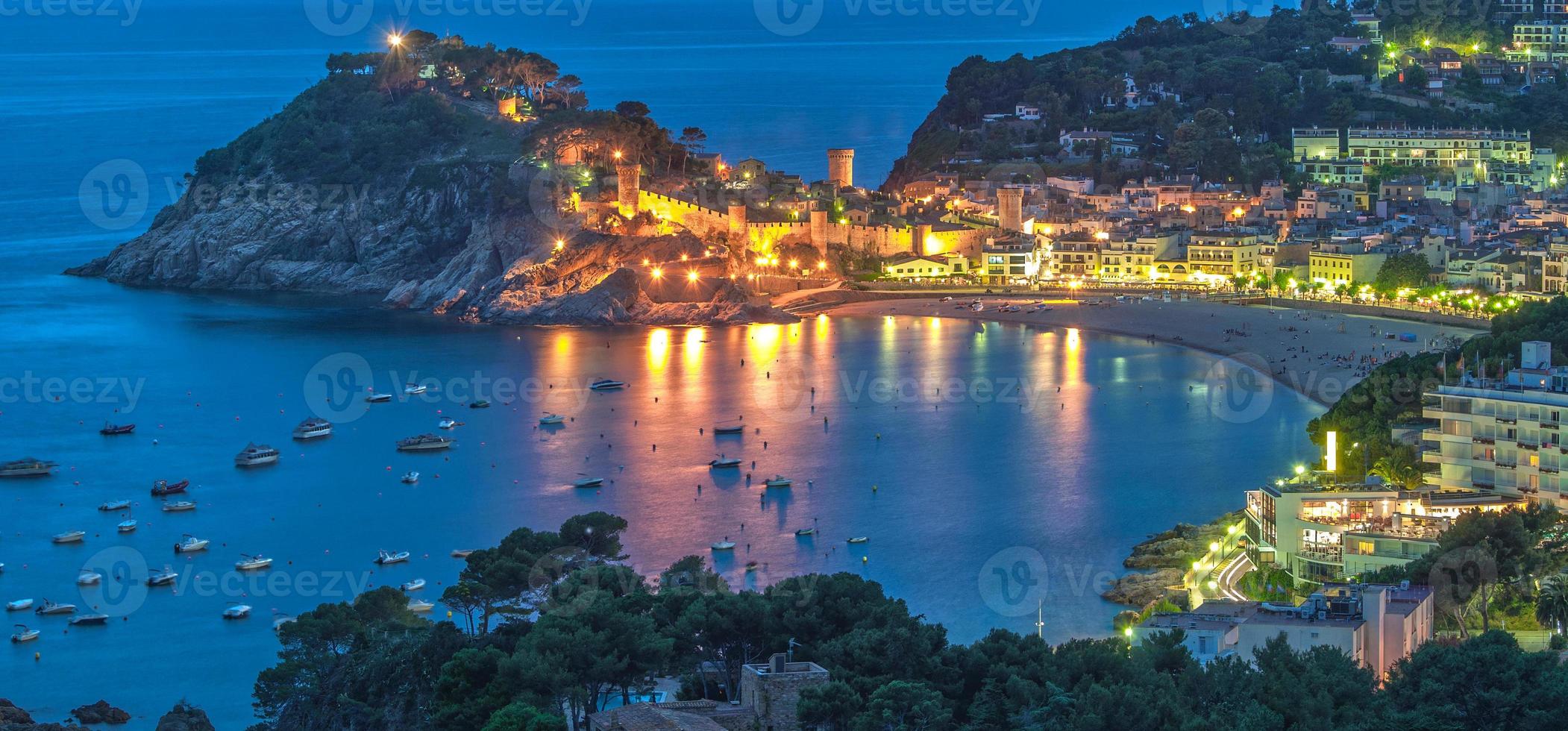 kväll i tossa de mar, costa brava, Katalonien, Medelhavet havet, spanien foto