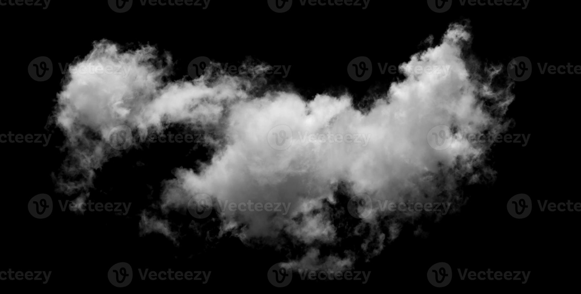 vit moln isolerat på svart bakgrund, texturerat rök, borsta effekt foto
