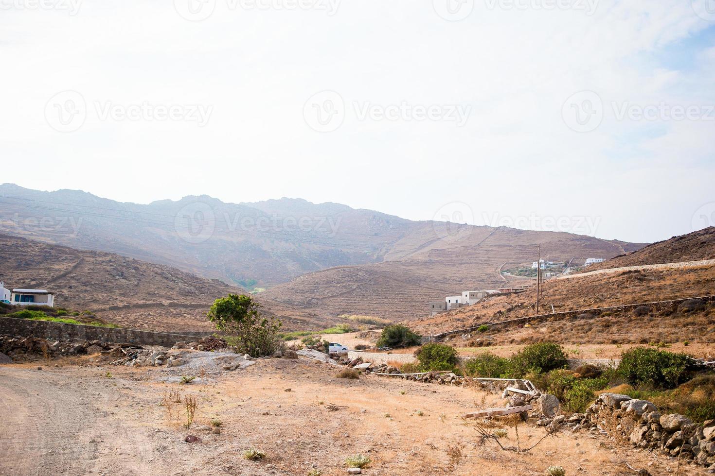 skön landskap av mykonos ö, grekland foto