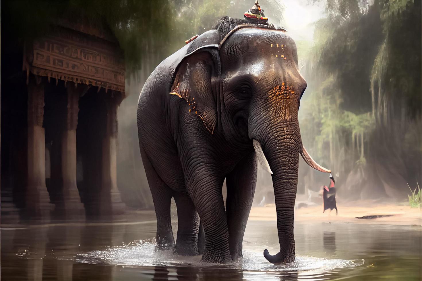 thai elefant dag Mars 13 ai genererad konst foto