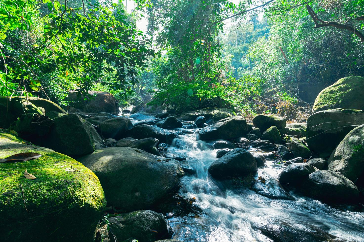 landskap i khao chamao vattenfall nationalpark foto