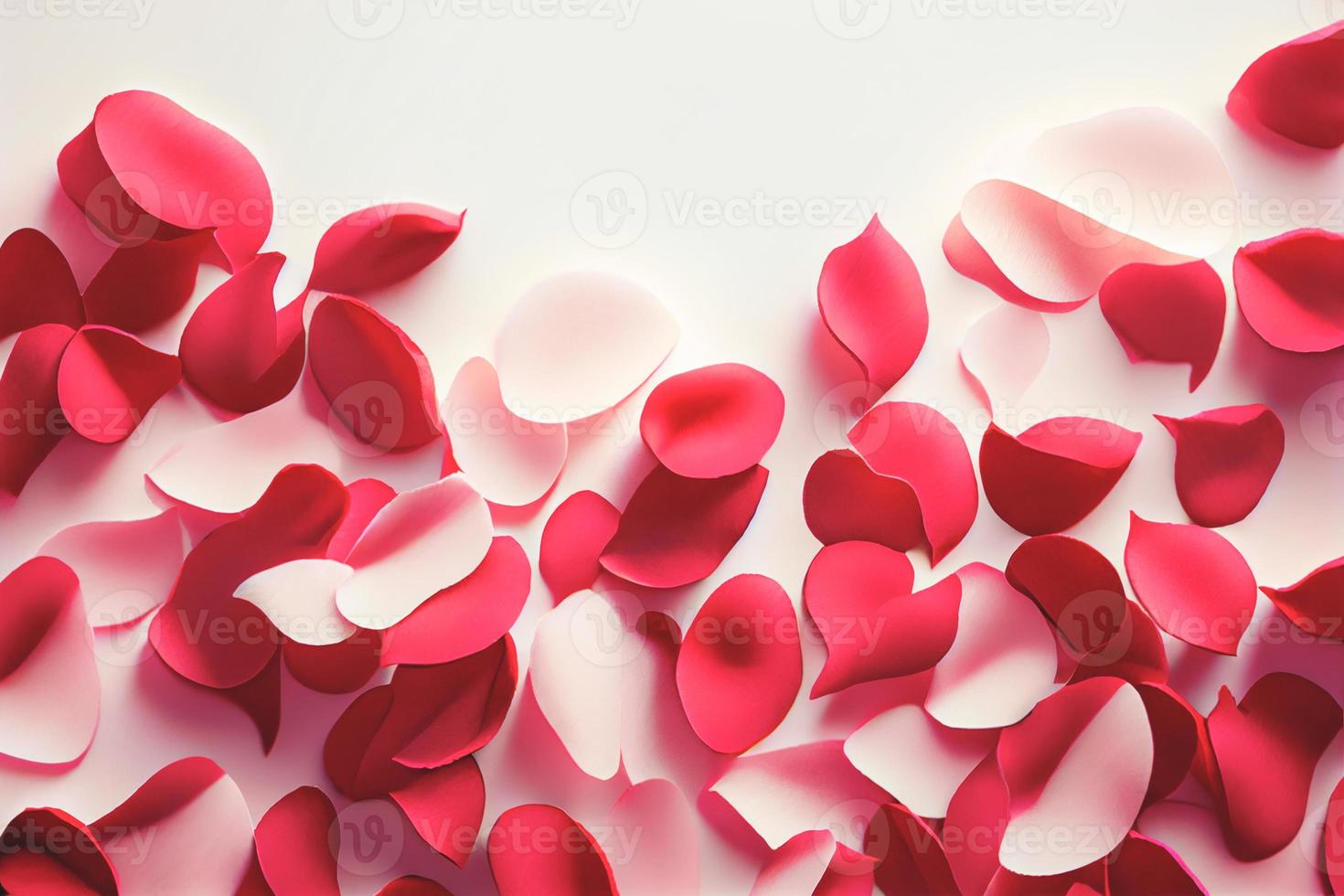 valentine ram tillverkad av reste sig blommor, konfetti på vit bakgrund foto