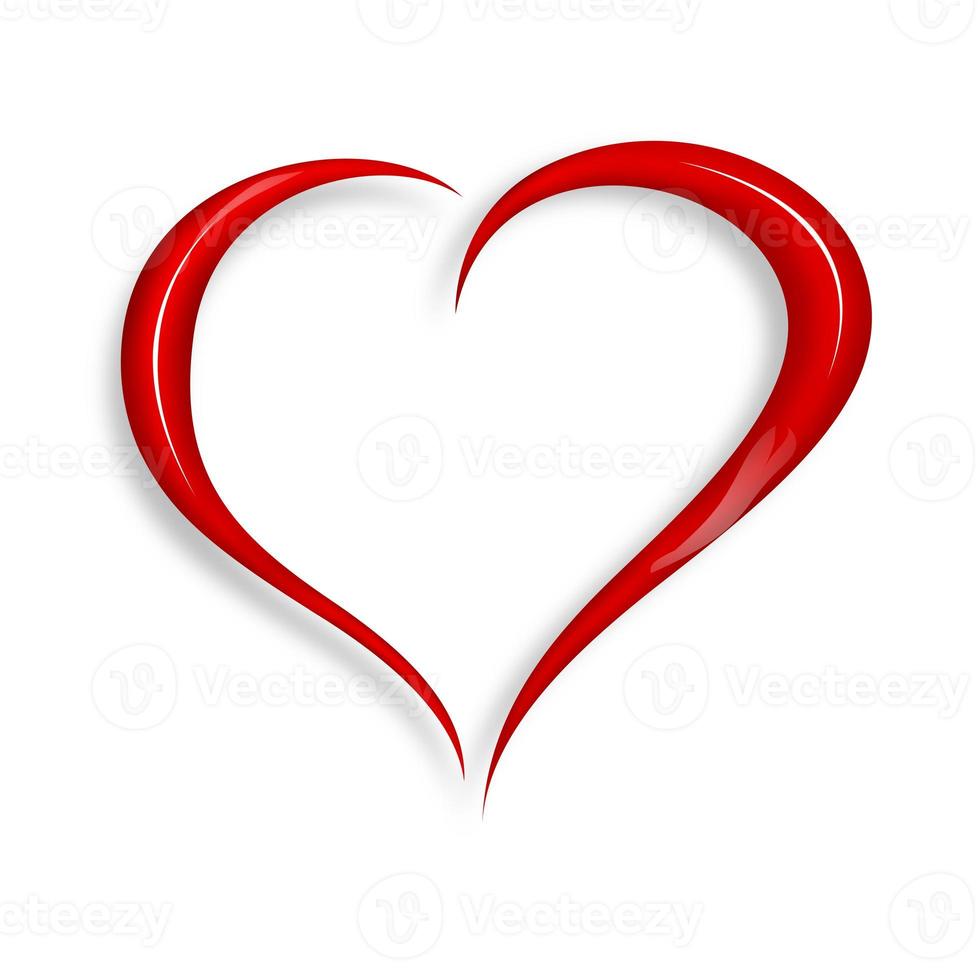 glad alla hjärtans dag. hjärtformad symbol för kärlek. 3d illustration foto