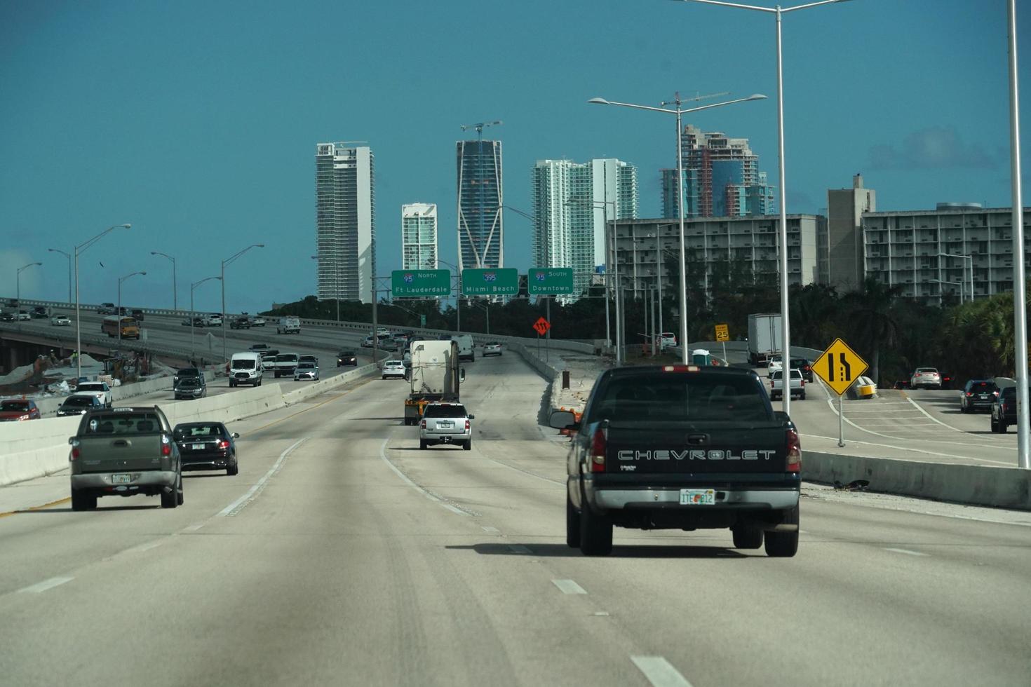 miami, USA - november 5, 2018 - miami florida belastad motorvägar foto