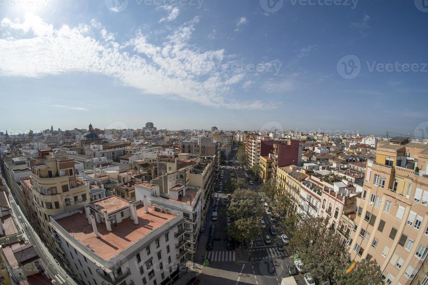 valencia antenn se stadsbild från torn foto