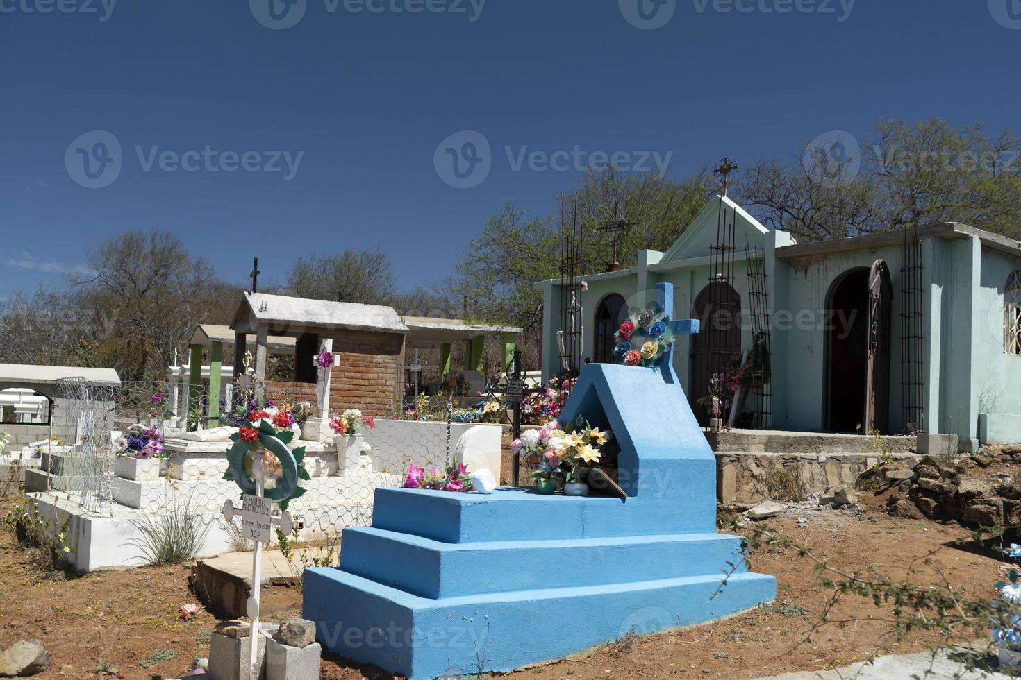 gammal mexikansk kyrkogård i el triunfo brytning by baja kalifornien sur foto