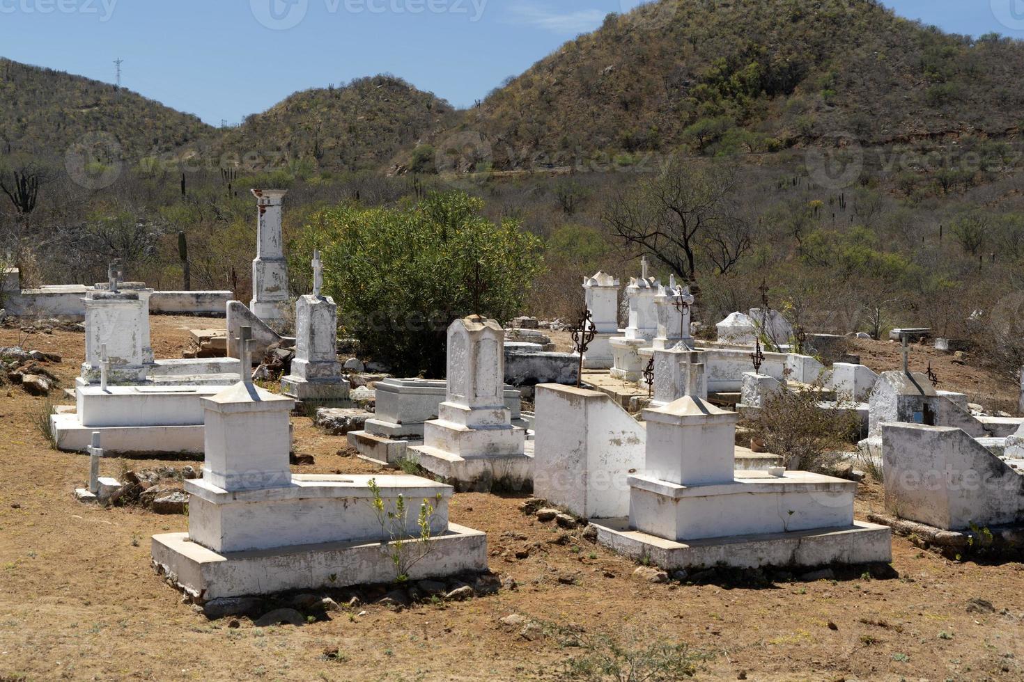 gammal mexikansk kyrkogård i el triunfo brytning by baja kalifornien sur foto