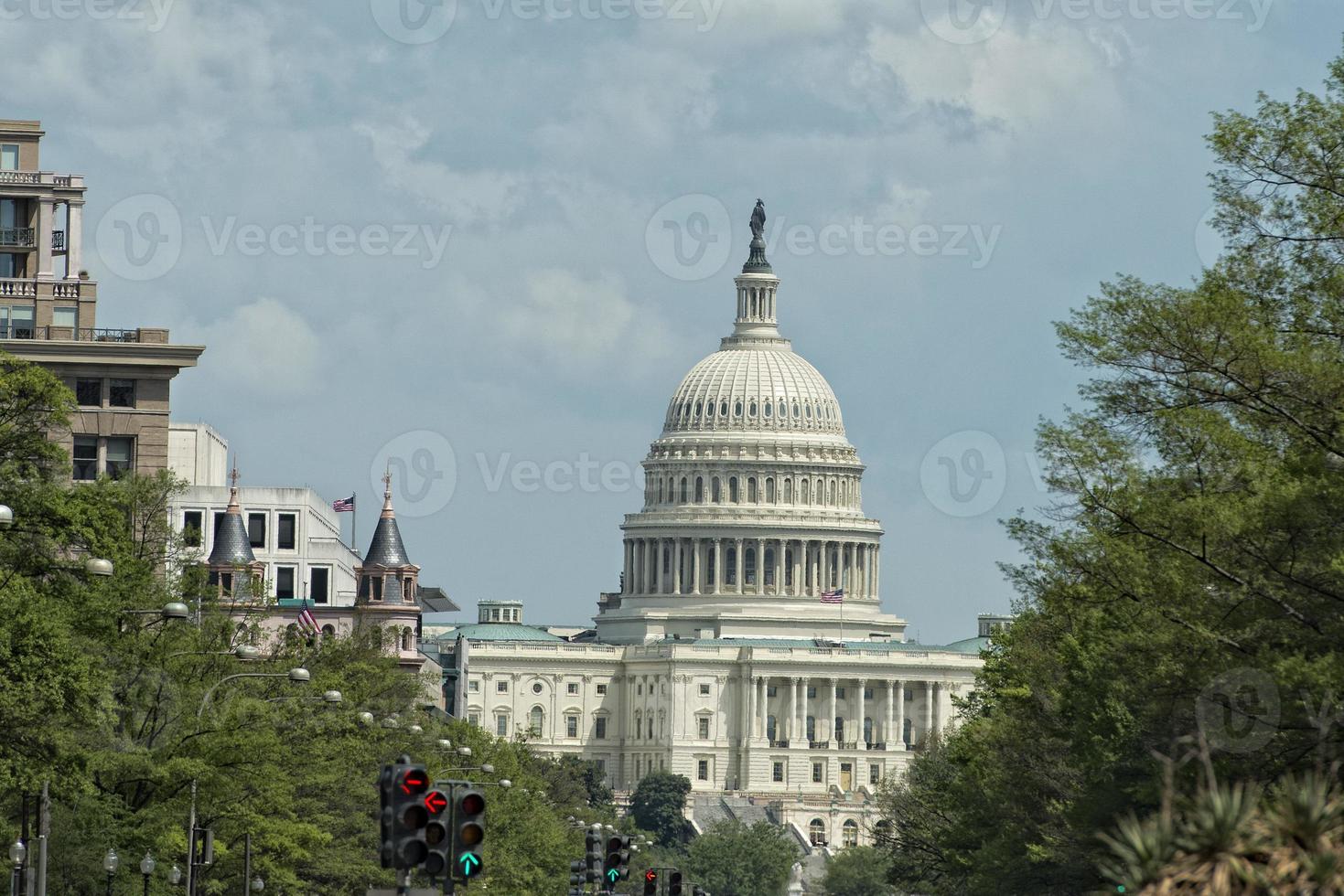Washington dc capitol se från frihet torg foto