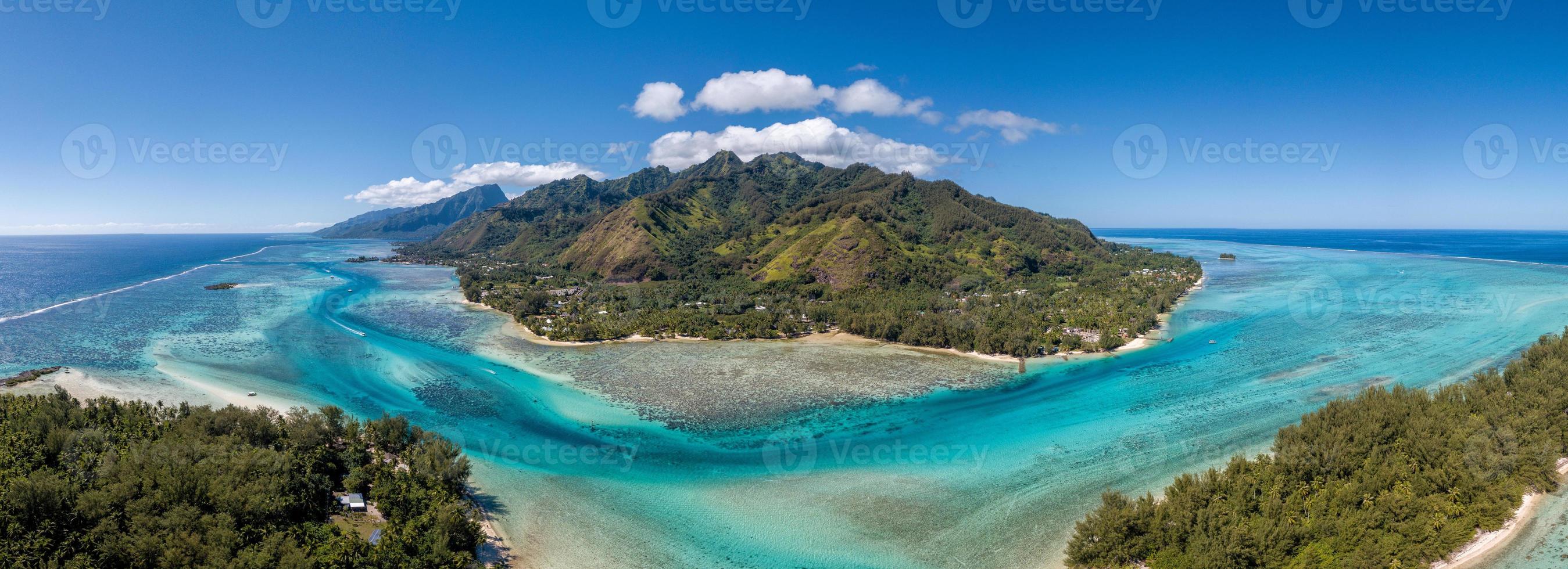 moorea ö franska polynesien lagun antenn se foto