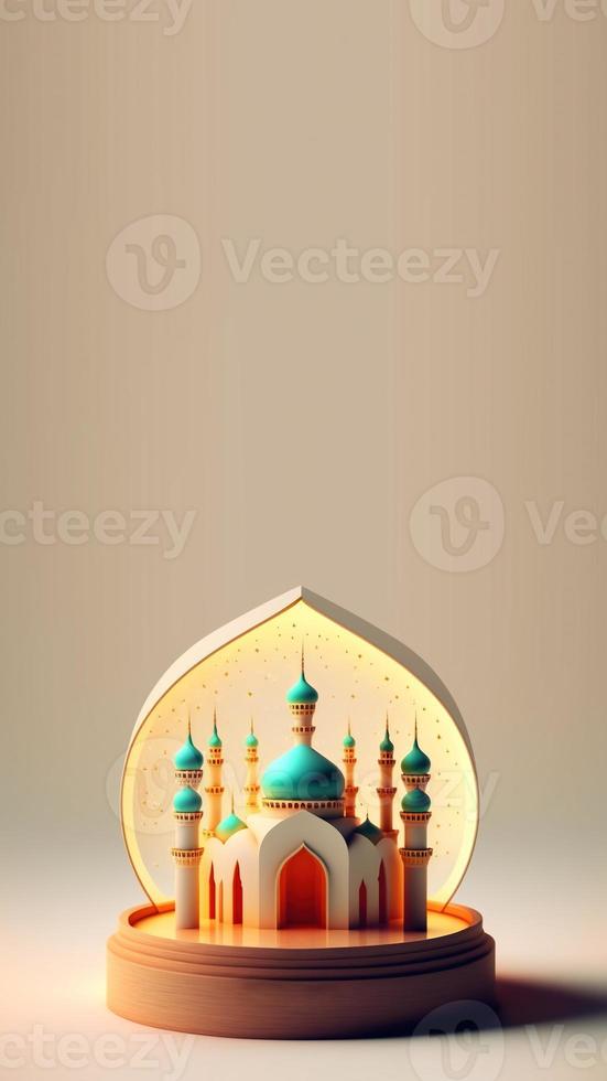 3d illustration av islamic social media bakgrund posta Instagram berättelse foto