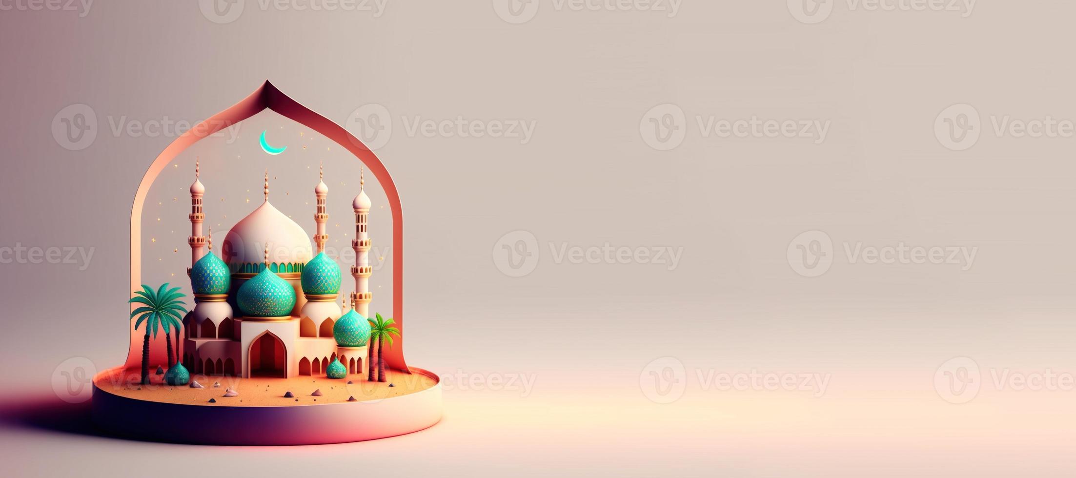 moské digital illustration för eid ramadan islamisk firande bakgrund foto