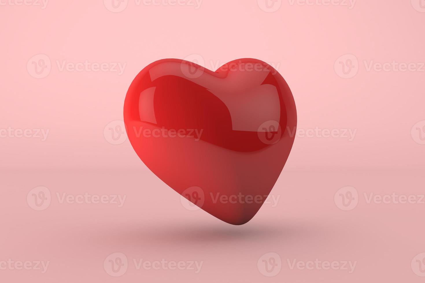 3d hjärta på rosa bakgrund foto