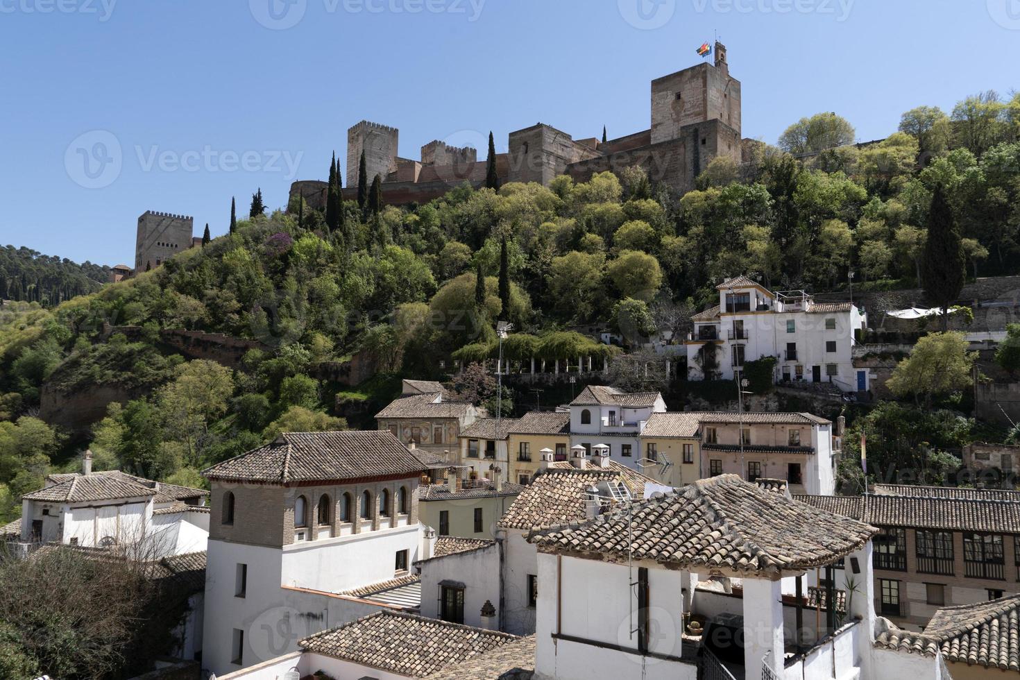 alhambra fästning palats i granada Spanien foto