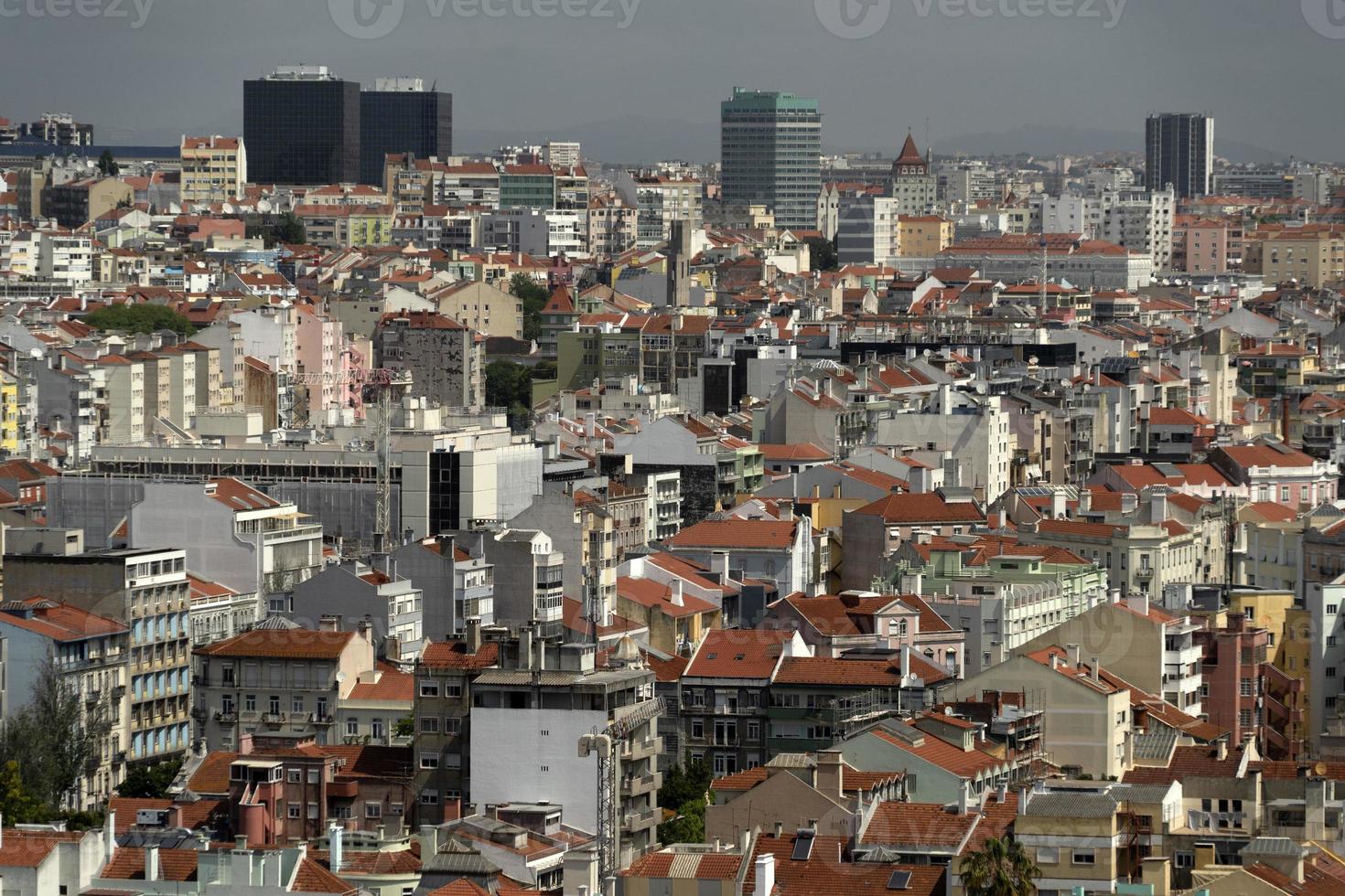 lissabon antenn panorama landskap stadsbild foto