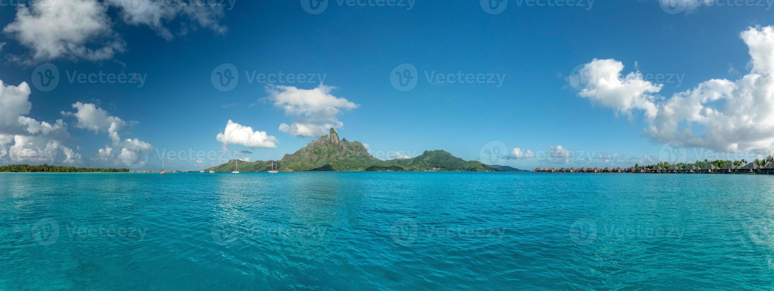bora bora franska polynesien blå lagun turkos kristall vatten foto