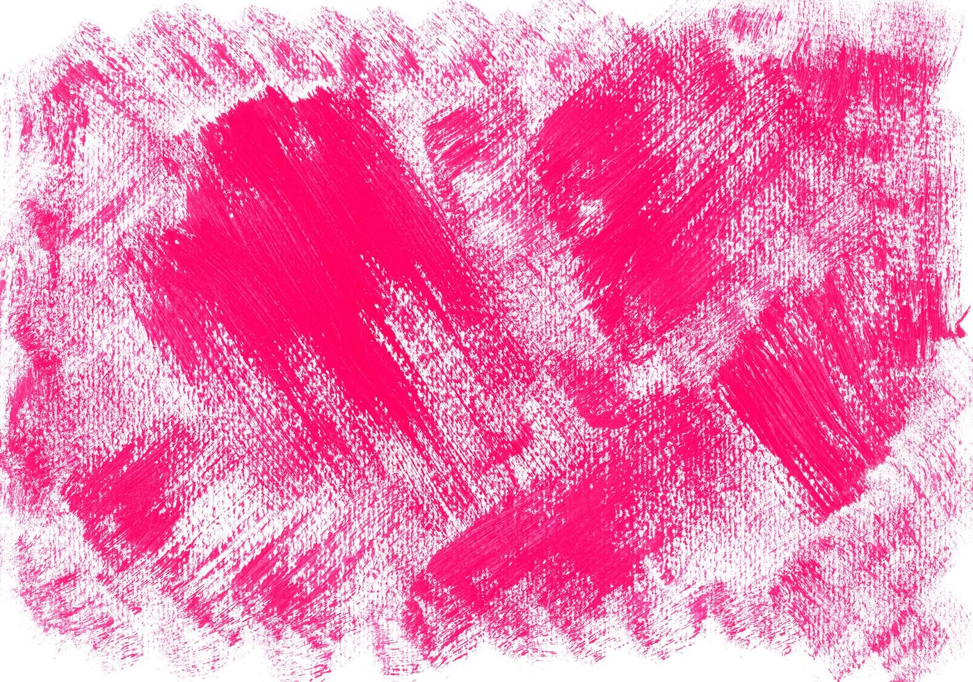 kaotisk stor stroke av rosa måla på texturerad horisontell vit duk. abstrakt akryl, gouache eller tempera rosa måla textur. konstnärlig bakgrund med plats för text. foto