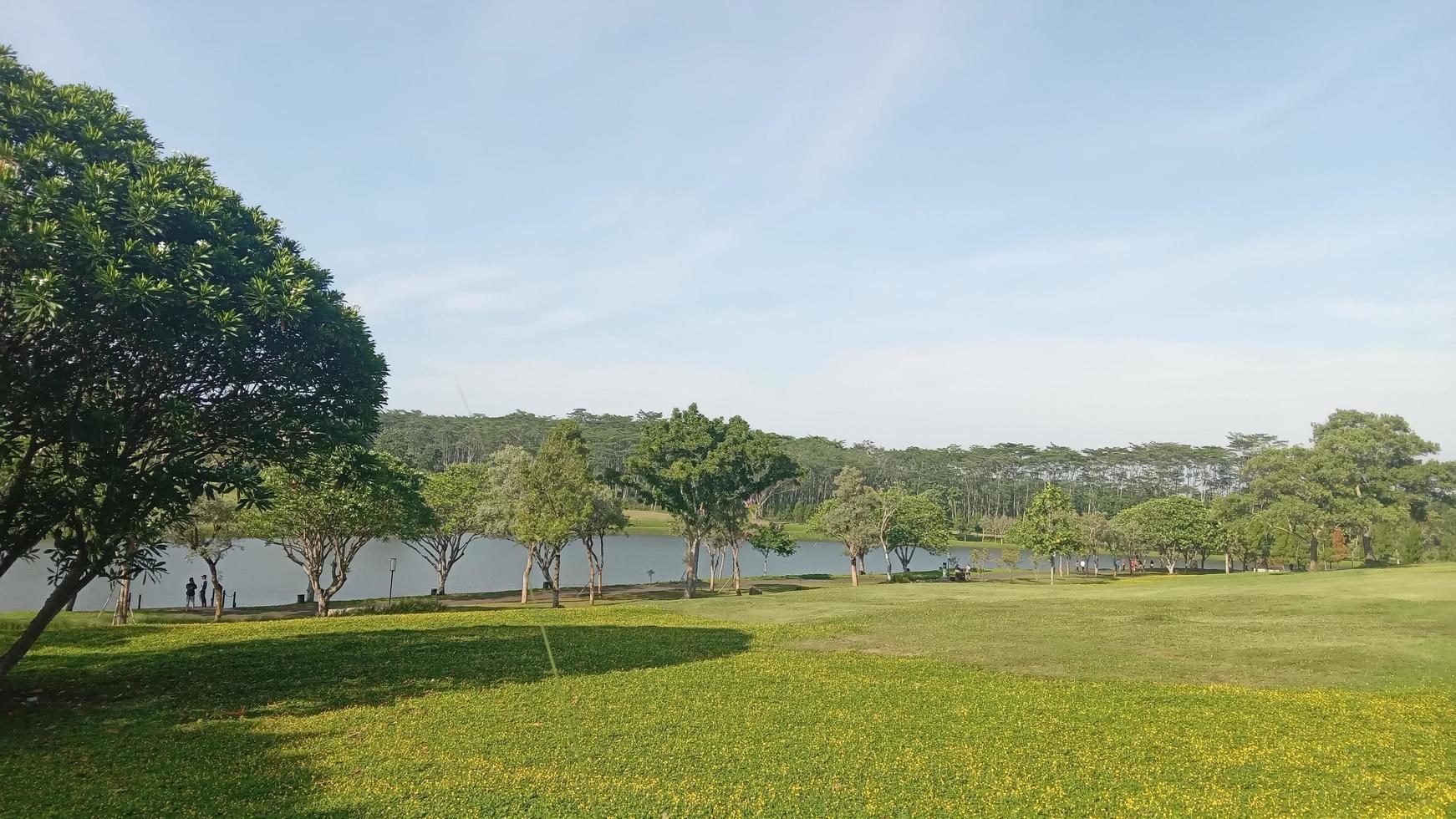 parkera landskap se med sjö i semarang indonesien foto