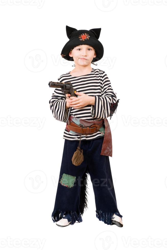 pojke med pistol klädd som en pirat foto