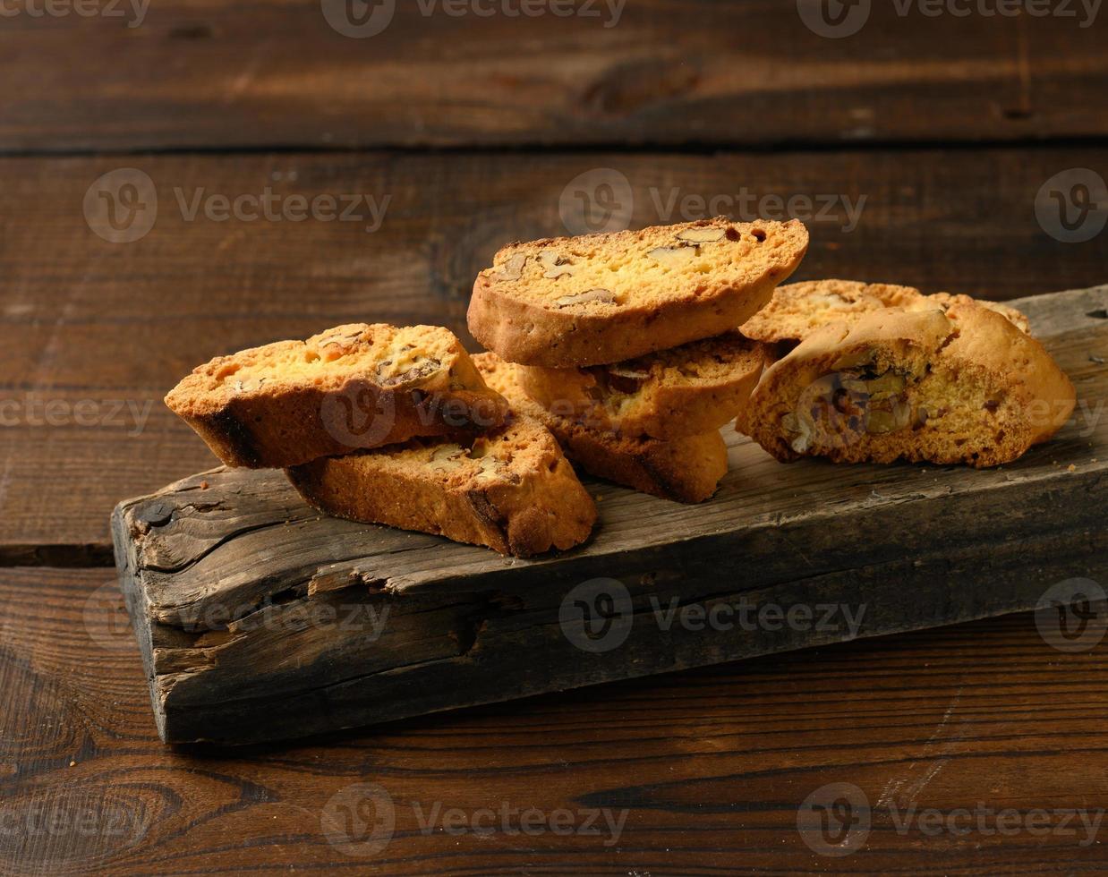 bitar av bakad italiensk jul biscotti småkakor foto