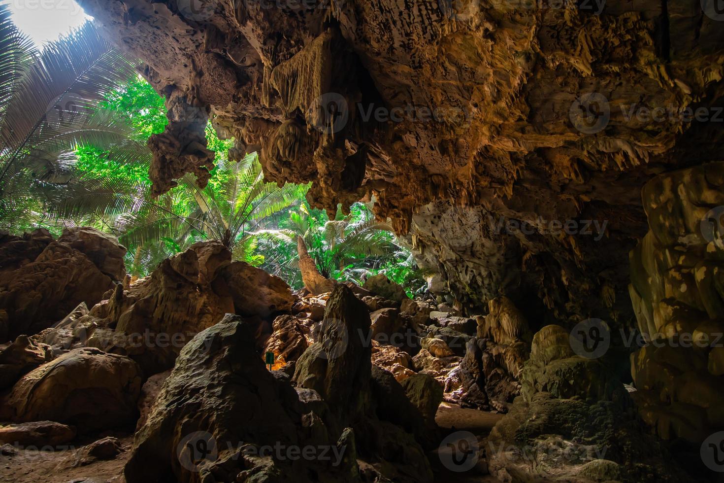 landskap av grotta och träd hup pa tat, uthai än mig, thailand foto