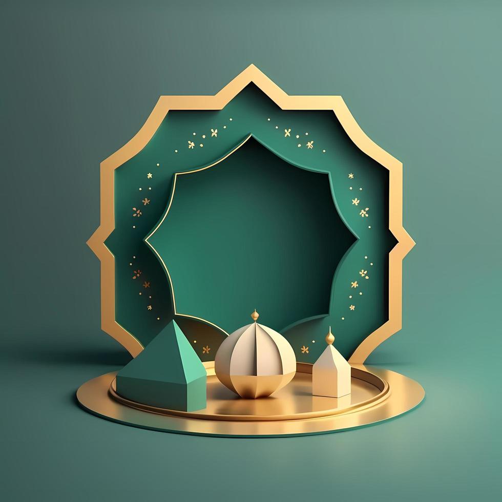 illustration av ramadan kareem dekoration, 3d framställa foto