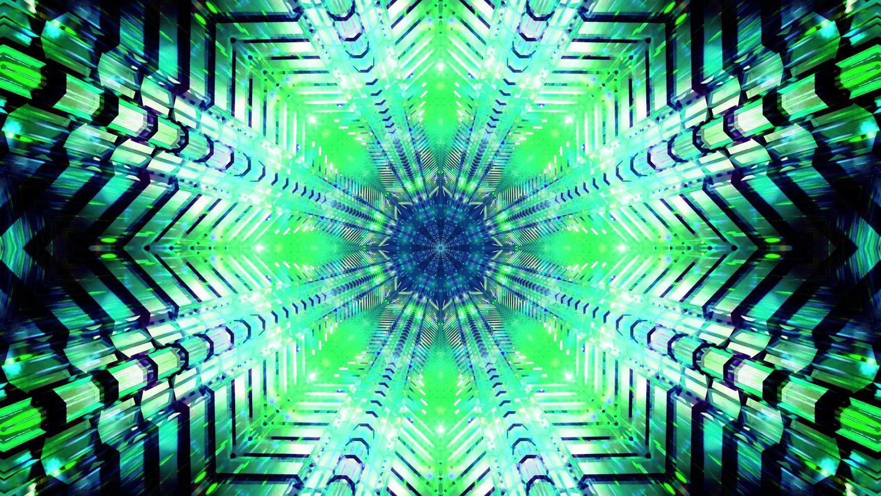 blinkande grönt och blått stjärnformat konstverk för bakgrundsbild för tapetdesign 3d foto