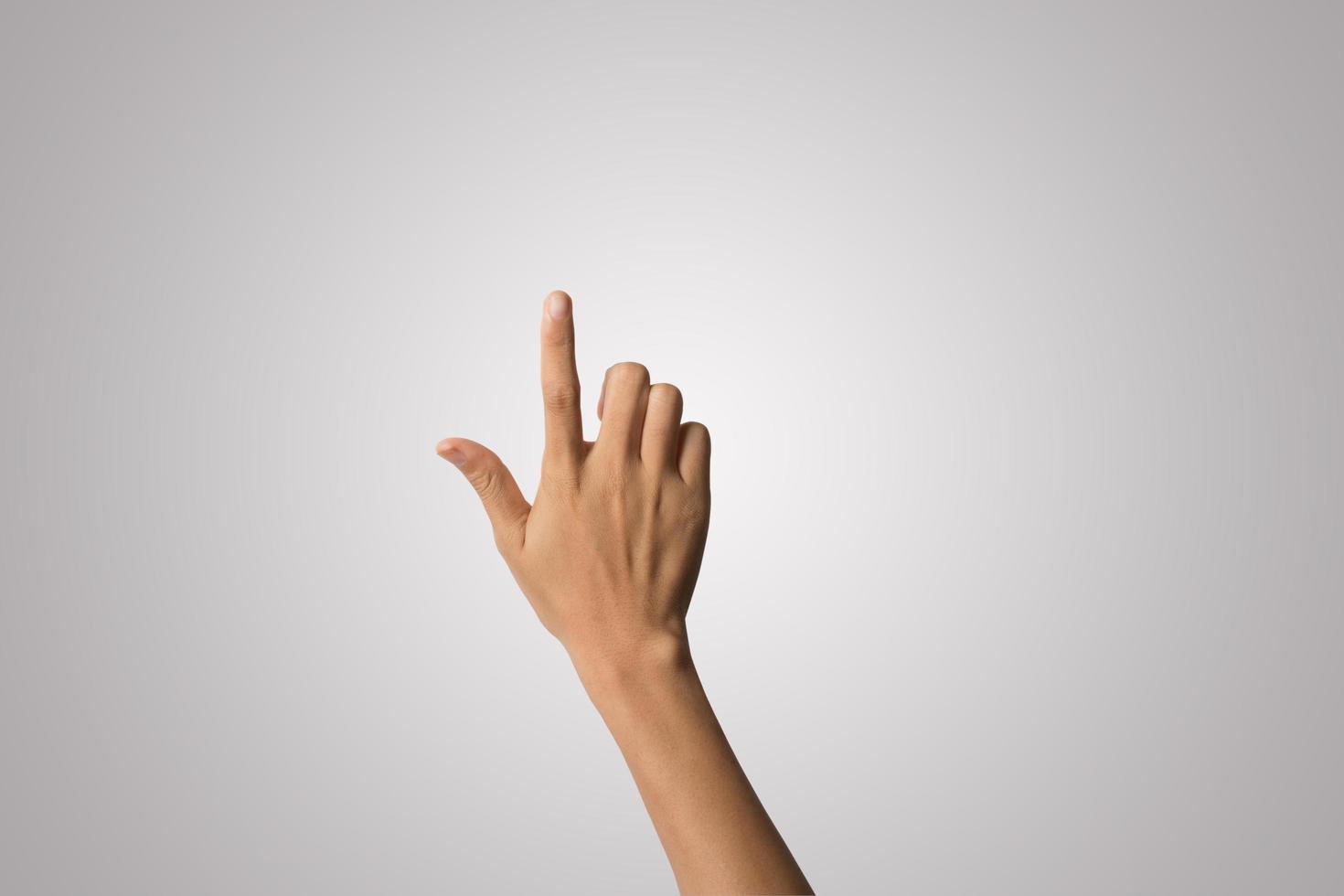 närbild av en kvinnas hand isolerad på vit bakgrund foto
