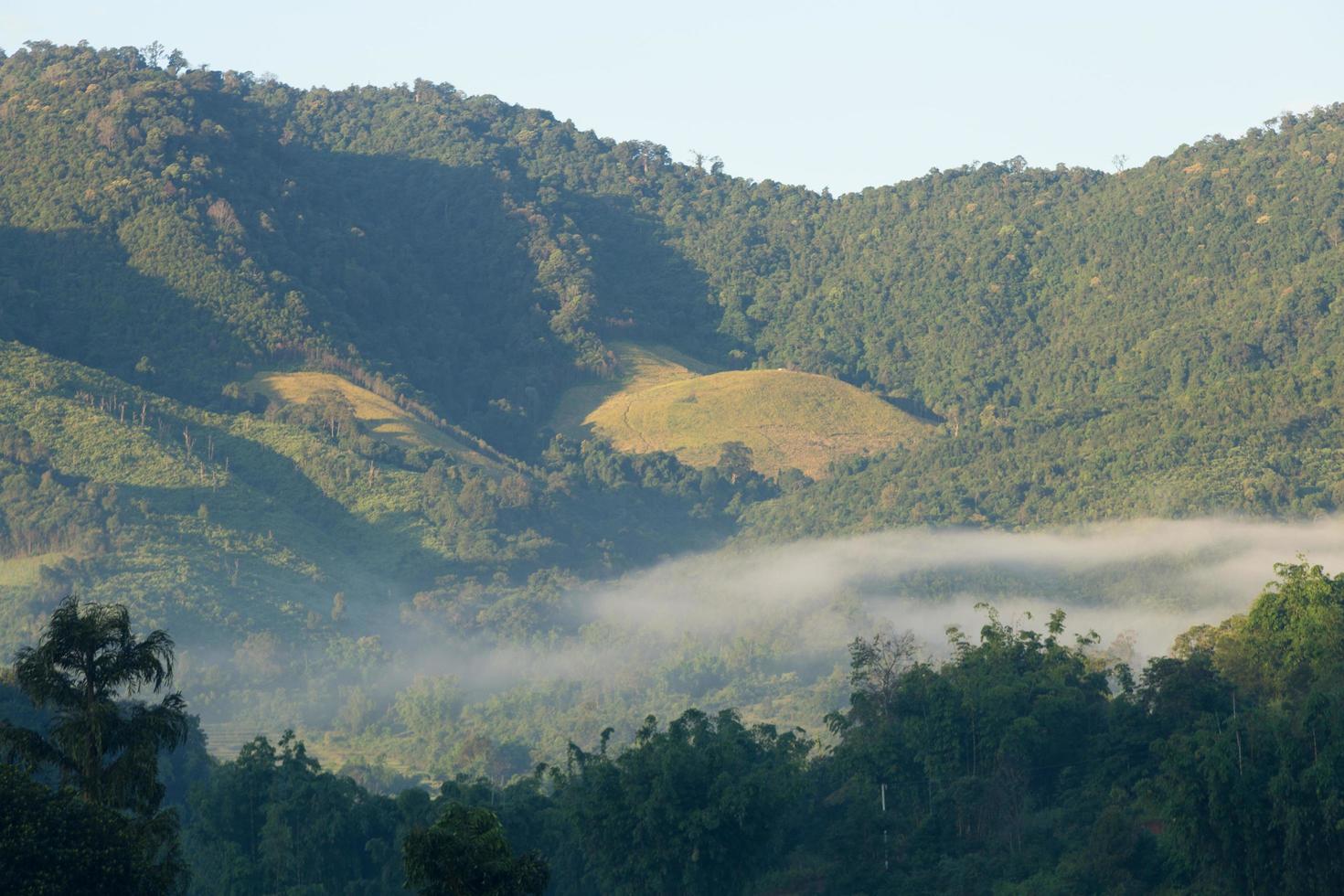 dimma täckta berg i Thailand foto