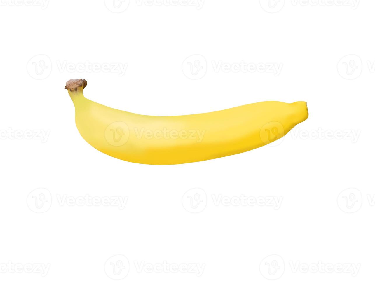 banan mogen gul isolerat på vit bakgrund och klippning väg foto