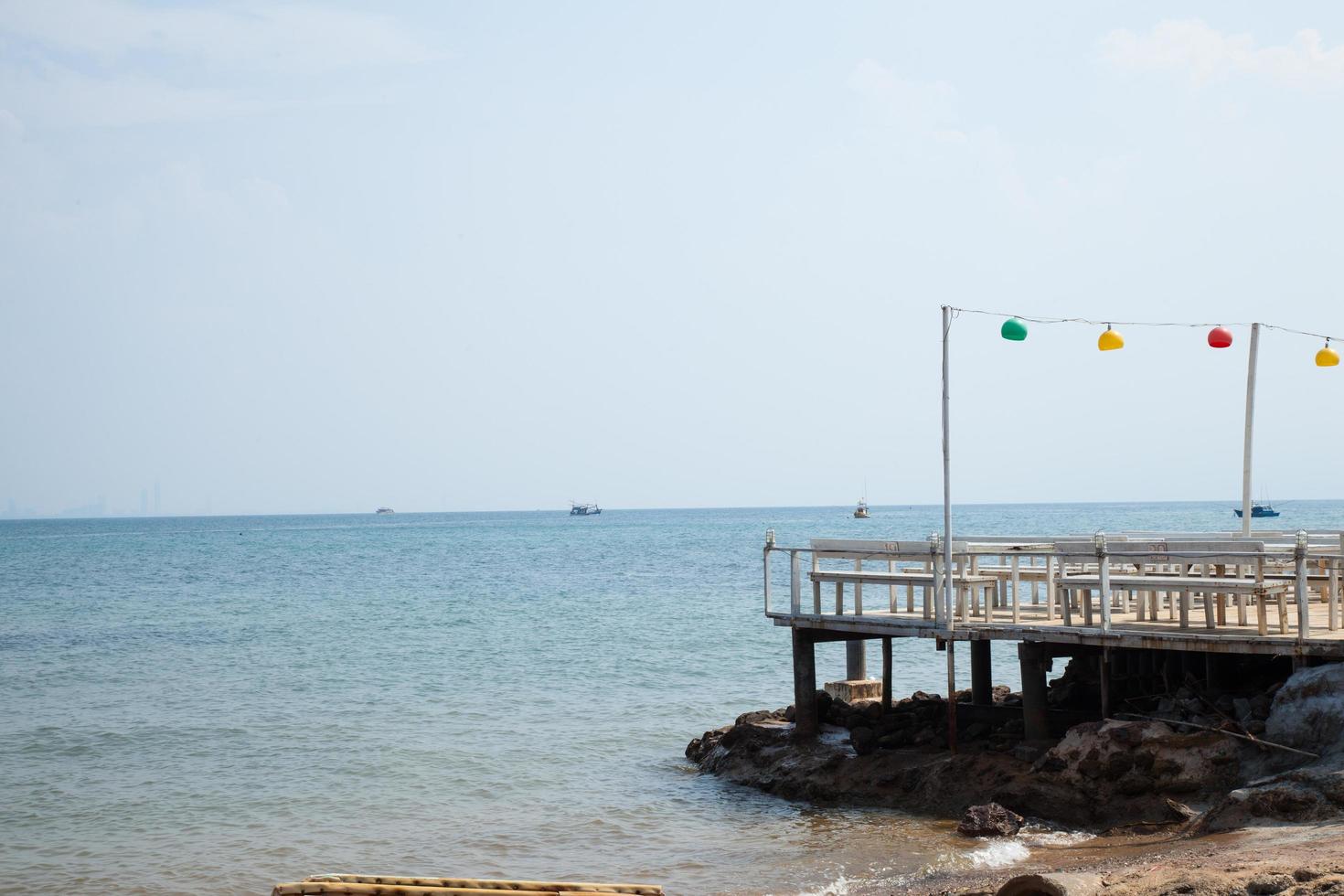 restaurang vid havet i Thailand foto