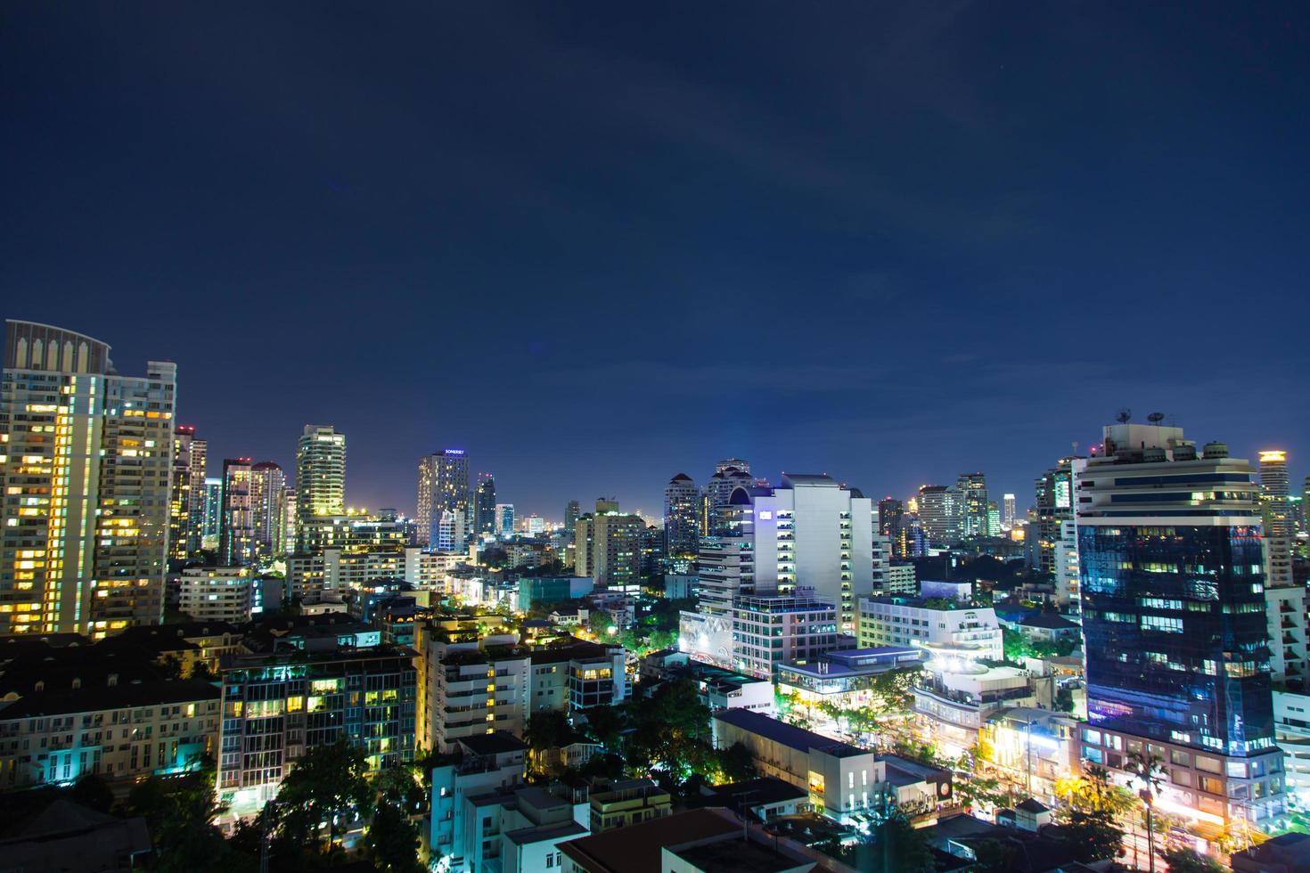 bangkok city på natten foto