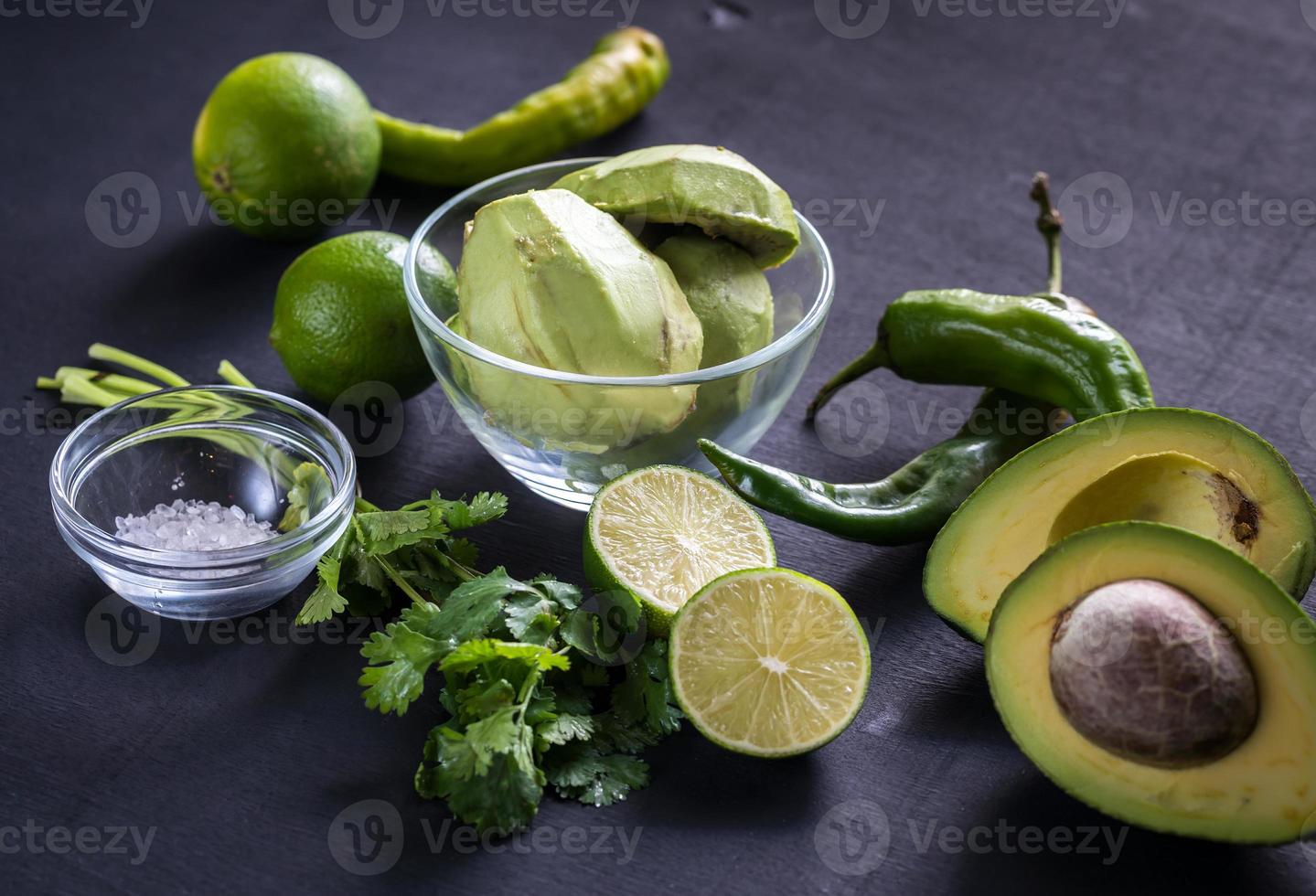 guacamole Ingredienser närbild foto