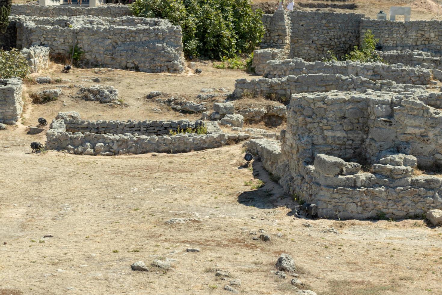 gammal grekisk antik utgrävningar taurisk chersonesos för turister foto