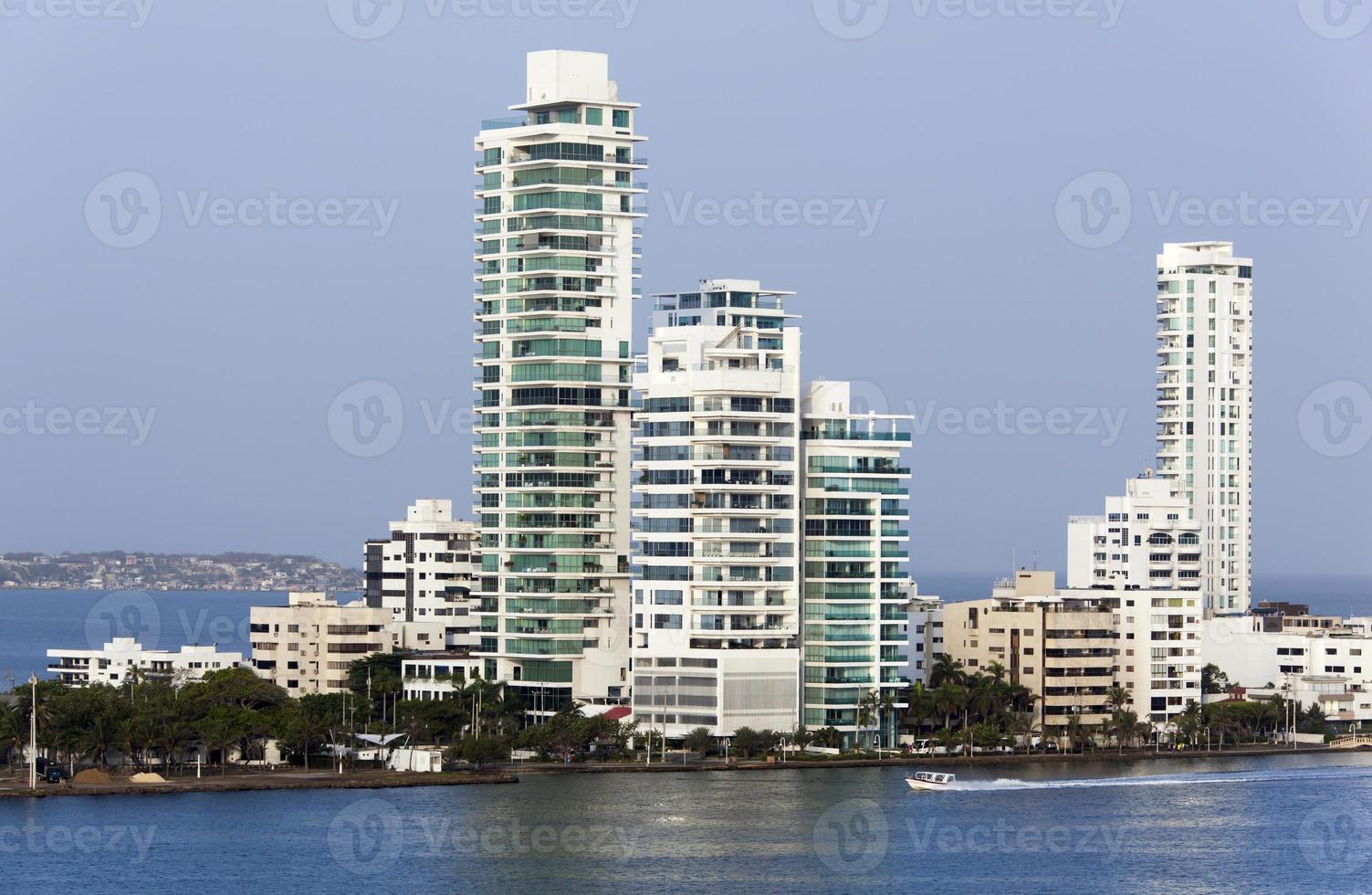 cartagenas stad bostads- distrikt horisont i de morgon- foto