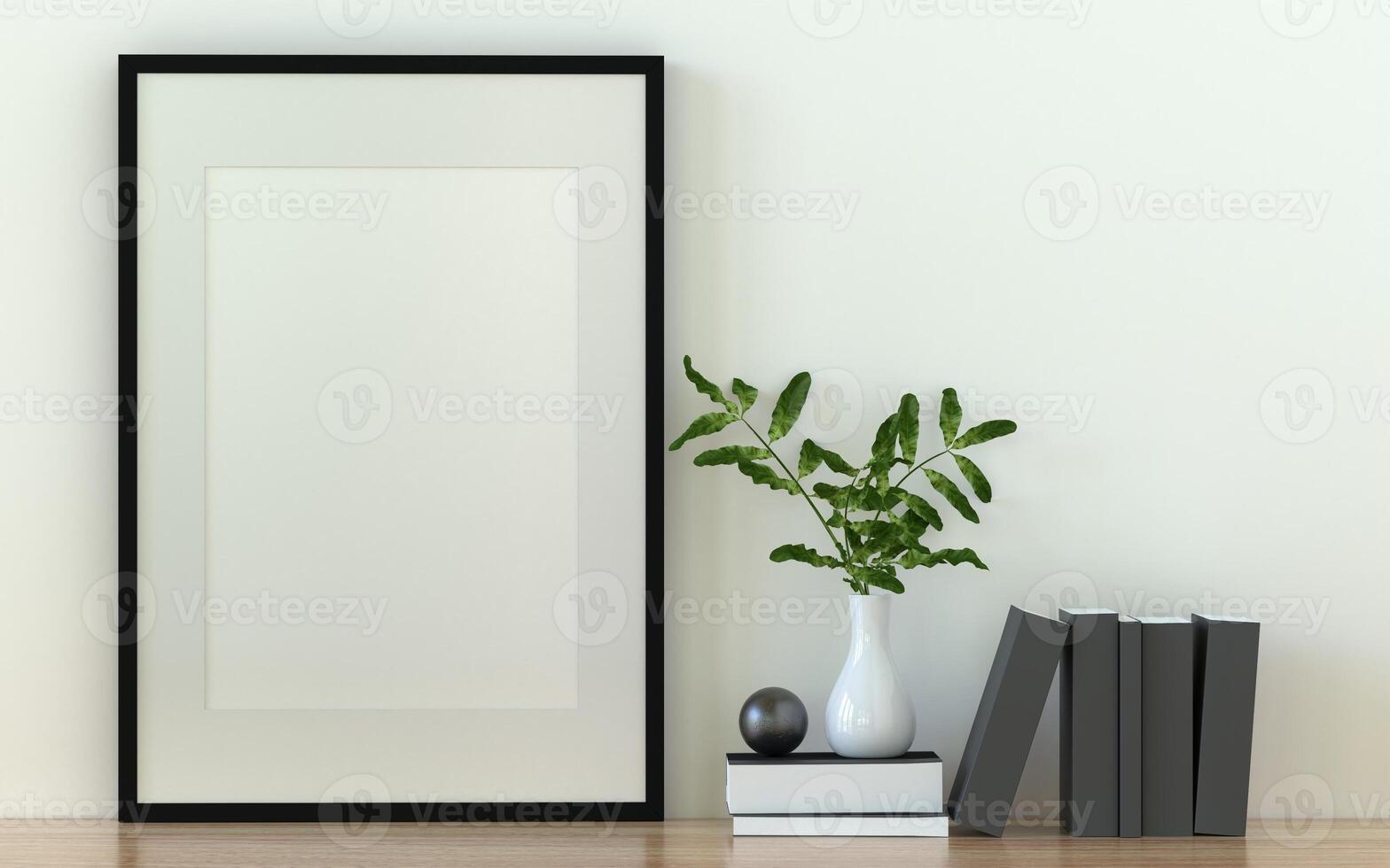 3d interiör design minimal dekorera med attrapp Foto ram