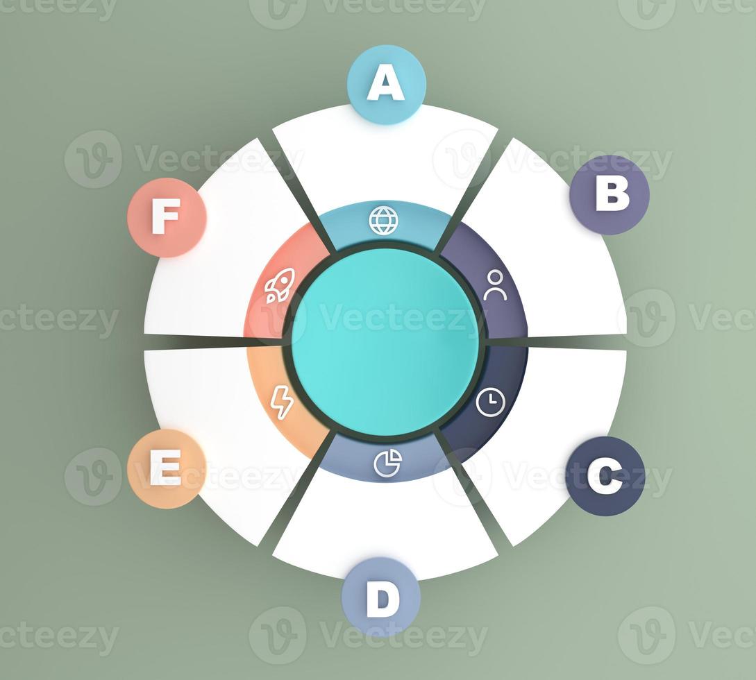 cirkel Diagram infographic mall för presentationer, baner design för reklam foto
